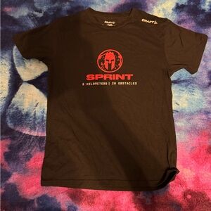 Craft Black Sprint T-Shirt with Red Print